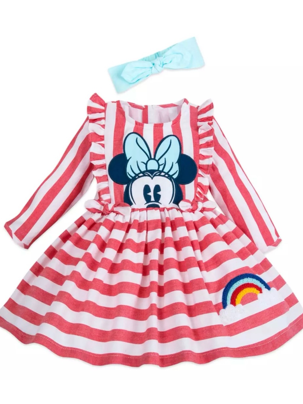 Disney Minnie Mouse Striped Dress and Headband Set for Baby Size 24 months